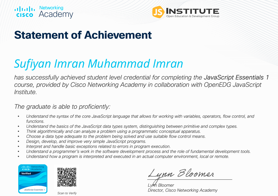 JavaScript Essentials 1 - Cisco